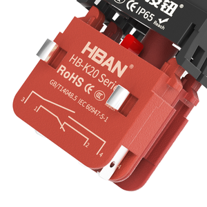 Hban Plastic Small Surface Head Magnetic Blow High Current 1no1nc <strong>SPDT</strong> 22mm Industrial <strong>Push</strong> <strong>Button</strong> Switch - Product Image 3