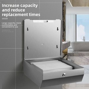 Distributeur mural moderne en acier inoxydable pour serviettes en <span class=keywords><strong>papier</strong></span>, <span class=keywords><strong>sans</strong></span> perçage, support suspendu pour mouchoirs, cuisine, salle de sport, hôtel, toilettes - Product Image 2