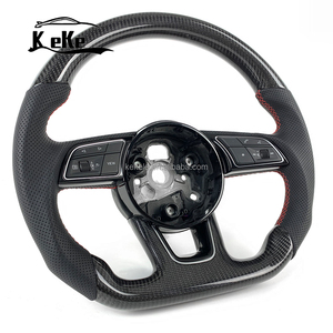 Volant en fibre de carbone pour <span class=keywords><strong>Audi</strong></span> A3 S3 A4 S4 A5 S5 A6 S6 RS3 RS4 RS5 RS6 <span class=keywords><strong>S</strong></span>-<span class=keywords><strong>line</strong></span>, volant sport personnalisé - Product Image 2