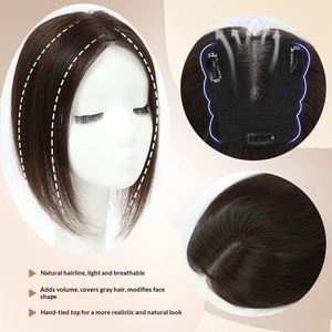 ผมแท้ 100% สำหรับต่อผมแบบลูกไม้ ปิดผมบางสำหรับผู้หญิง ผมตรงสำหรับผมบาง - Product Image 4