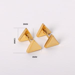 Boucles d'oreilles en acier inoxydable plaqué or 18 carats, forme d'ancre, bijoux en or - Product Image 2