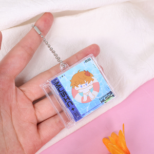 Personalized Mini Acrylic Keychain Music Album Keychains Key Ring Hanging Plastic Cartoon Keychain Custom Mini CD Album Acrylic - Product Image 2