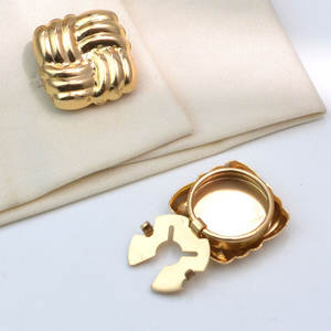 पर्यावरण के अनुकूल शर्ट स्टड फैशन ब्रोच धातु अनियमित आकार के गैंडा कछुए-क्लैंप क्लिप-ऑन कक्फलिंक सेट - Product Image 3