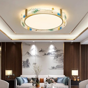 All-Copper Rectangular Chinese Style <b>Ceiling</b> <b>Light</b> Luxury Grand Enamel Zen Style for Living Dining Bedroom New Style - Product Image 2