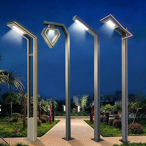 Lámpara de Jardín LED Moderna de Aluminio, IP65, Energía <span class=keywords><strong>Solar</strong></span>, 3 Metros, Lámpara de Poste para Exteriores, para Villa - Product Image 2