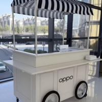 Carrito de Promoción Móvil Personalizado de Metal, Carrito de Exhibición para Eventos en Centros Comerciales, Decoración Estética para Cafeterías