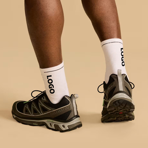Calcetines deportivos con logotipo personalizado para hombre, calcetín atlético de entrenamiento de tripulación, calcetines deportivos de punto transpirables con logotipo de diseño - Product Image 4