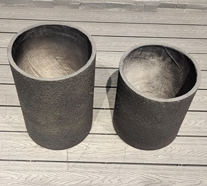 <span class=keywords><strong>Pot</strong></span> <span class=keywords><strong>de</strong></span> fleurs moderne écologique biodégradable pour intérieur/extérieur, centre commercial, avec trou <span class=keywords><strong>de</strong></span> drainage, <span class=keywords><strong>grand</strong></span> format, en argile fibreuse noir mat - Product Image 1