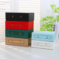 Boîtes personnalisées Jinbar avec logo Boîte d'emballage pliable en carton avec poignée en PU pour emballage de vêtements de marque de luxe Boîte cadeau