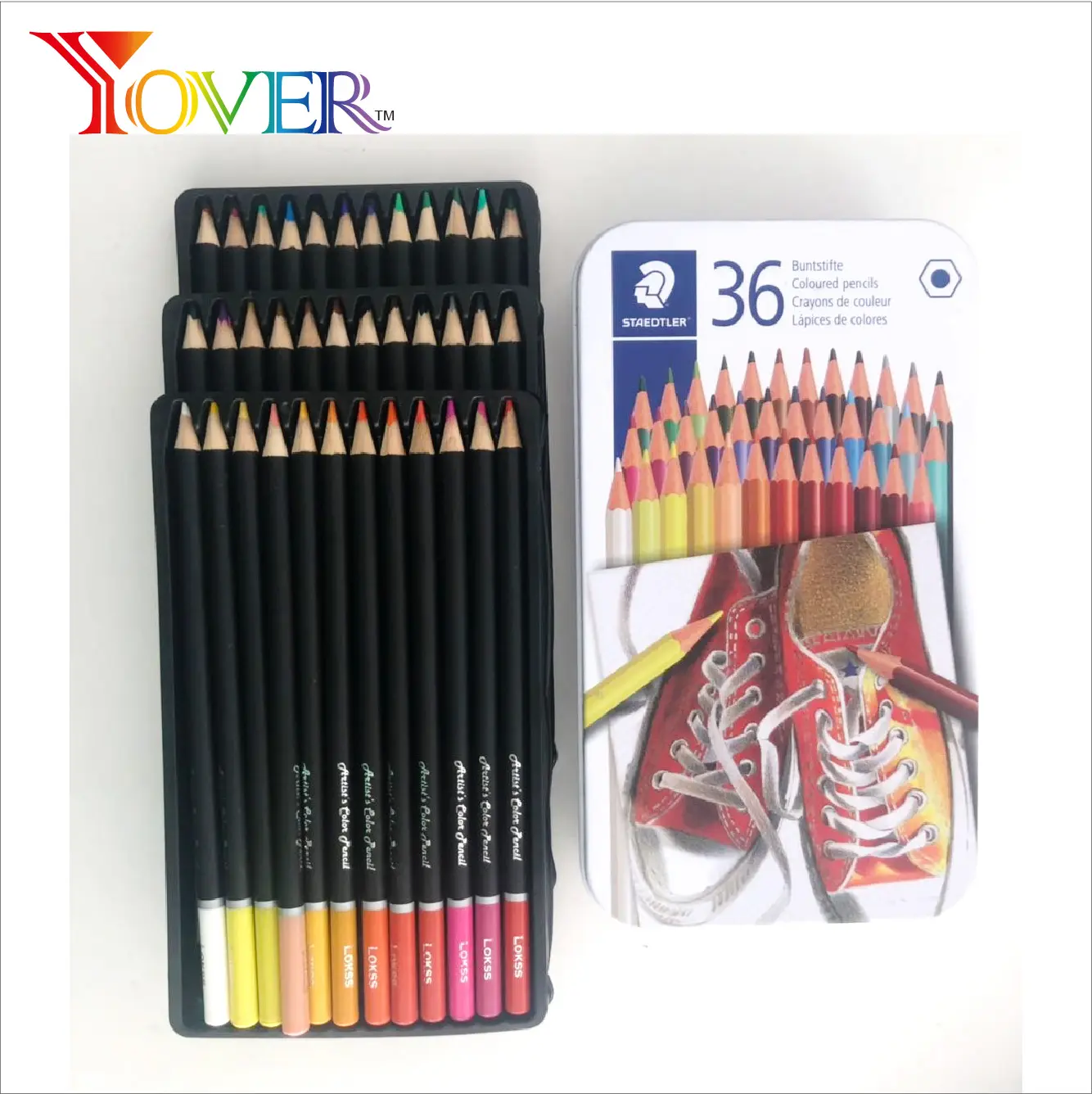 निर्माताओं प्रत्यक्ष बेच पेंसिल रंग सेट के साथ कस्टम लोगो 12 लकड़ी के रंग पेंसिल चोखा/रंग पेंसिल