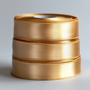 Rubans personnalisés en satin polyester imprimés avec logo 3D en feuille d'or, pour cadeaux, promotion, décoration et emballage, vente en gros - Product Image 5
