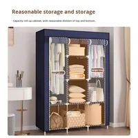Vente en gros Armoire pliante grande capacité Armoire moderne multifonctionnelle en tissu non tissé Renforcement du cadre en acier