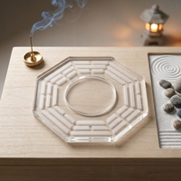 Décoration Taoïste Bagua en Acrylique Personnalisée en Gros, Plaque Zen Octogonale Haute Transparence pour Salle de Méditation et Cadeaux Spirituels