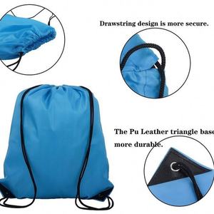 กระเป๋าผ้ากันน้ำแบบสบายๆ สำหรับใส่ของไปยิม กระเป๋าเชือกผูกขนาดเล็ก กระเป๋าซิปหลากสีแบบกำหนดเอง กระเป๋าผ้าโพลีเอสเตอร์สำหรับเล่นกีฬา - Product Image 4