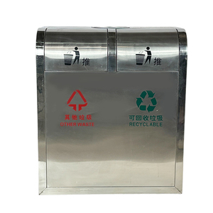 Contenedores de Basura de Acero Inoxidable para Paisajismo Urbano y Centros Comerciales, Contenedor de Basura Clasificado para Exteriores - Product Image 4