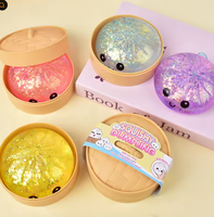 Lindos Bollos de Espuma PU con Purpurina, Bolas Antiestrés con Cara Sonriente, Juguete Sensorial, Color Personalizado, Juguete Promocional