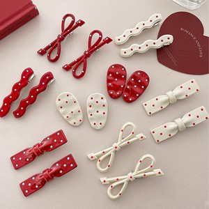 Lindo Clip lateral flequillo accesorio para el cabello dulce lazo de lunares ovalado pico de pato horquilla para niños hecho de plástico - Product Image 1