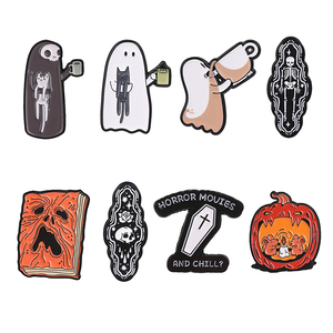 Pin Esmaltado <span class=keywords><strong>de</strong></span> Esqueleto y Ataúd <span class=keywords><strong>de</strong></span> Películas <span class=keywords><strong>de</strong></span> Terror y Estilo Relajado, Broche <span class=keywords><strong>de</strong></span> Gato con <span class=keywords><strong>Libro</strong></span> <span class=keywords><strong>de</strong></span> Halloween 0, Insignia para Solapa <span class=keywords><strong>de</strong></span> Bolsa, Regalos <span class=keywords><strong>de</strong></span> Joyería Punk - Product Image 1