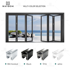 75 Cadre de porte rabattable en aluminium Portes à volets pliantes coulissantes pour villas Profilés de portes et fenêtres pliantes en aluminium - Product Image 2