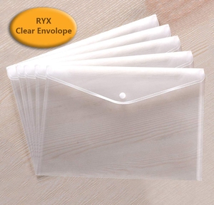 Clear Waterproof Plastic Envelopes Folders Premium File Holder Filing Document Poly Envelope with Snap Button Closure for A4 Let