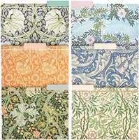 Lot de 12 classeurs William Morris à motifs floraux, avec languettes décoratives coupées en 1/3, format lettre, pour bureau à domicile, en 6 motifs différents