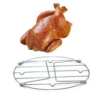 Support de cuisson pour dinde en acier inoxydable, pour barbecue extérieur et usage en cuisine, imperméable et antiadhésif