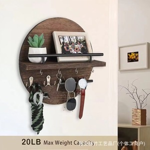 Modern Combination Photo Frame Wall <b>Shelf</b> Single Layer Retro Color Alloy Metal Desktop Display <b>Shelves</b> With <b>Hooks</b> For Keys And - Product Image 4