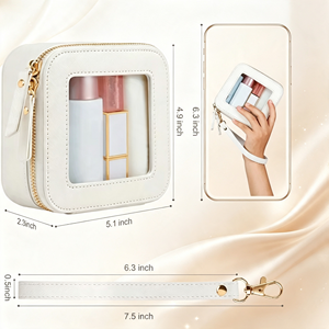 Trousse de Toilette Mini Pliable en PU Imperméable à Motif Bonbons, Organisateur de Voyage Transparent avec Fermeture Éclair pour Voiture, Trousse de Maquillage Tendance, Vente Chaude - Product Image 1