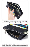 Dompet Kulit Asli OEM/ODM, Tas Kartu, Model Sederhana, Penjepit Uang Lipat, Kulit Sapi Berkualitas Tinggi, Dompet Pria dan Wanita