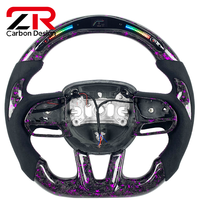 Volant sport en cuir suédé avec LED personnalisées en fibre de carbone pour Dodge Charger, Challenger Hellcat SRT RT
