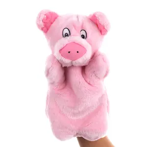 High quality children's plush figurine toys large animals rabbits plush gloves baby interactive toys