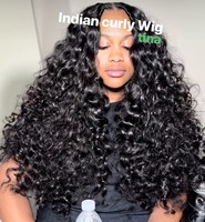 Vente en gros de demi-perruques 3 en 1 sans colle, avec bandeau, en forme de V et en forme de U, en cheveux indiens bouclés, en cheveux birmans et en perruques bouclées birmans