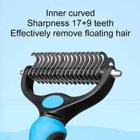 Peigne de toilettage pour animaux de compagnie Brosse professionnelle pour épiler les animaux de compagnie Brosse à double face Autres produits pour animaux de compagnie