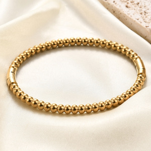 Fashion Beaded <b>Bracelet</b> 5Mm Round <b>Ball</b> Stainless Steel Unisex Jewelry Gold Silver Rose Gold - Product Image 3