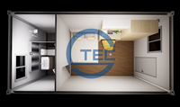 Maison conteneur préfabriquée Z-Fold abordable et détachable de 20 pieds, hébergement portable économique à structure en acier avec salle de bain
