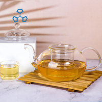 Théière en verre sûre pour la cuisinière avec infuseur bouilloire à thé et fabricant de tasses infuseur à thé amovible en vrac café