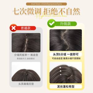 Perruque longue et droite pour femme de marques nationales, en fibre haute température, densité 130%, avec frange, perruque complète en dentelle - Product Image 5