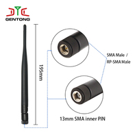 Antenne Wi-Fi externe en caoutchouc personnalisée de haute qualité, verticale, omnidirectionnelle, double bande 5.0dBi 2.4GHz 5.8GHz, avec fixation par vis