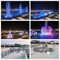 Contratista de Fuentes Musicales Comerciales a Gran Escala para Parques Temáticos, con Luces RGB DMX 512 de Acero Inoxidable y Ecológicas