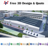 Centre de distribution commercial et entrepôt préfabriqué en structure métallique pour le stockage de matériaux de construction