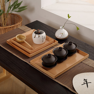 Japanese Style Bamboo Wooden <b>Tea</b> <b>Tray</b> Rectangular Solid Color For Home Hotel Restaurant Coffee <b>Tea</b> Serving <b>Trays</b> - Product Image 1