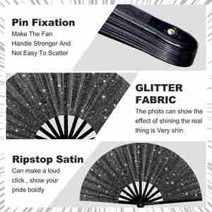 33cm Eco-Friendly Carved Angel Folding Hand Fan Different Style Large Fan for Halloween Party and Wedding Advertisement - Product Image 5