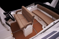 Bateau pneumatique en aluminium Sport 17 pieds AL RIB 580 en forme de V profond en PVC/Hypalon/Orca avec pont de bain de soleil de luxe, moteur de 90 CV, capacité de 7 personnes
