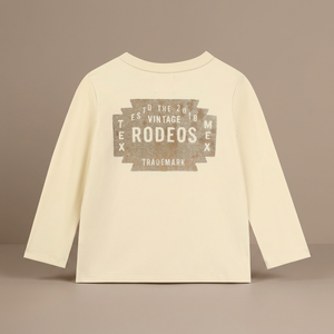 เสื้อยืดคอกลมลำลองสำหรับเด็กผู้ชาย ผ้าฝ้าย 100% แขนยาว มีฮู้ด พิมพ์ลายตัวอักษรสีเหลือง ปลายแขนรัดรูป เสื้อผ้าสำหรับเด็ก - Product Image 3