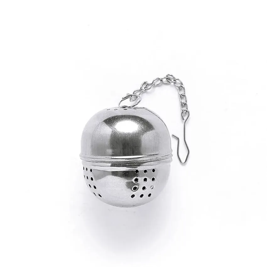 New Stainless Steel Ball Tea Infuser Mesh Filter Strainer w/hook Loose Tea Leaf Spice Ball with Rope chain Home Kitchen Tools