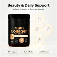 Poudre de protéines de collagène beauté 20g Peptides de collagène nourris à l'herbe Soutient la peau, les cheveux et les ongles 450g Saveur vanille