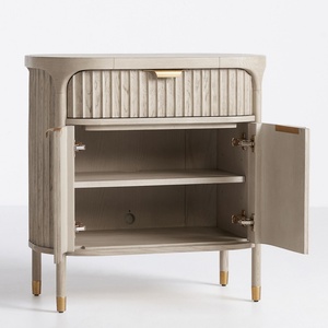 Mueble de Entrada con Consola Esquinera y Cajones de Almacenamiento de Madera Sólida para Sala de Estar de Diseño Moderno - Product Image 4