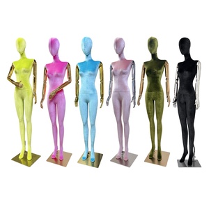 Deliang Nữ chuyên nghiệp mannequin đầy đủ cơ thể hiển thị đứng vàng cơ sở nhung đứng sợi thủy tinh cơ thể cho phụ nữ của quần áo - Product Image 1