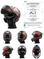 Helm Motor Modular Flip Up Bersertifikasi DOT dengan Visor Ganda, Cangkang ABS, Sistem Pelepas Cepat, dan Sistem Ventilasi