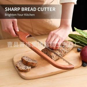 New cross-border product: Solid wood <b>bread</b> knife and saw, sandwich serrated knife, easy baking kitchen baguette <b>cutter</b>. - Product Image 2